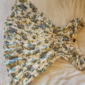 Dynamite Floral Midi Dress - Blue and Green
